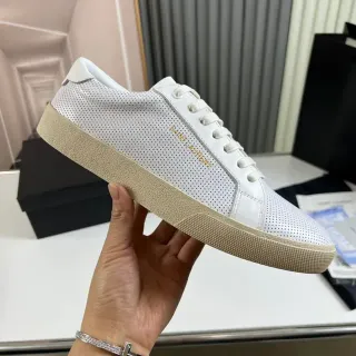 Saint Laurent Loulou Perforated Leather White Beige Lifestyle Sneaker
