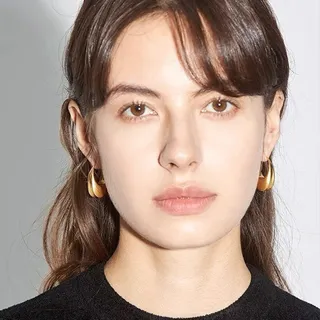Saint Laurent Loulou Or Poli Boucles d'Oreilles Hoop à Goutte 3