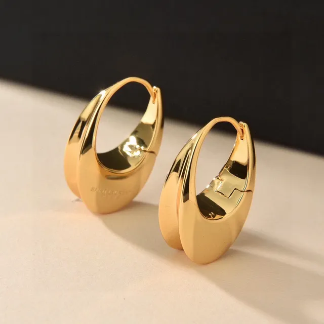 Saint Laurent Loulou Or Poli Boucles d'Oreilles Hoop à Goutte 4