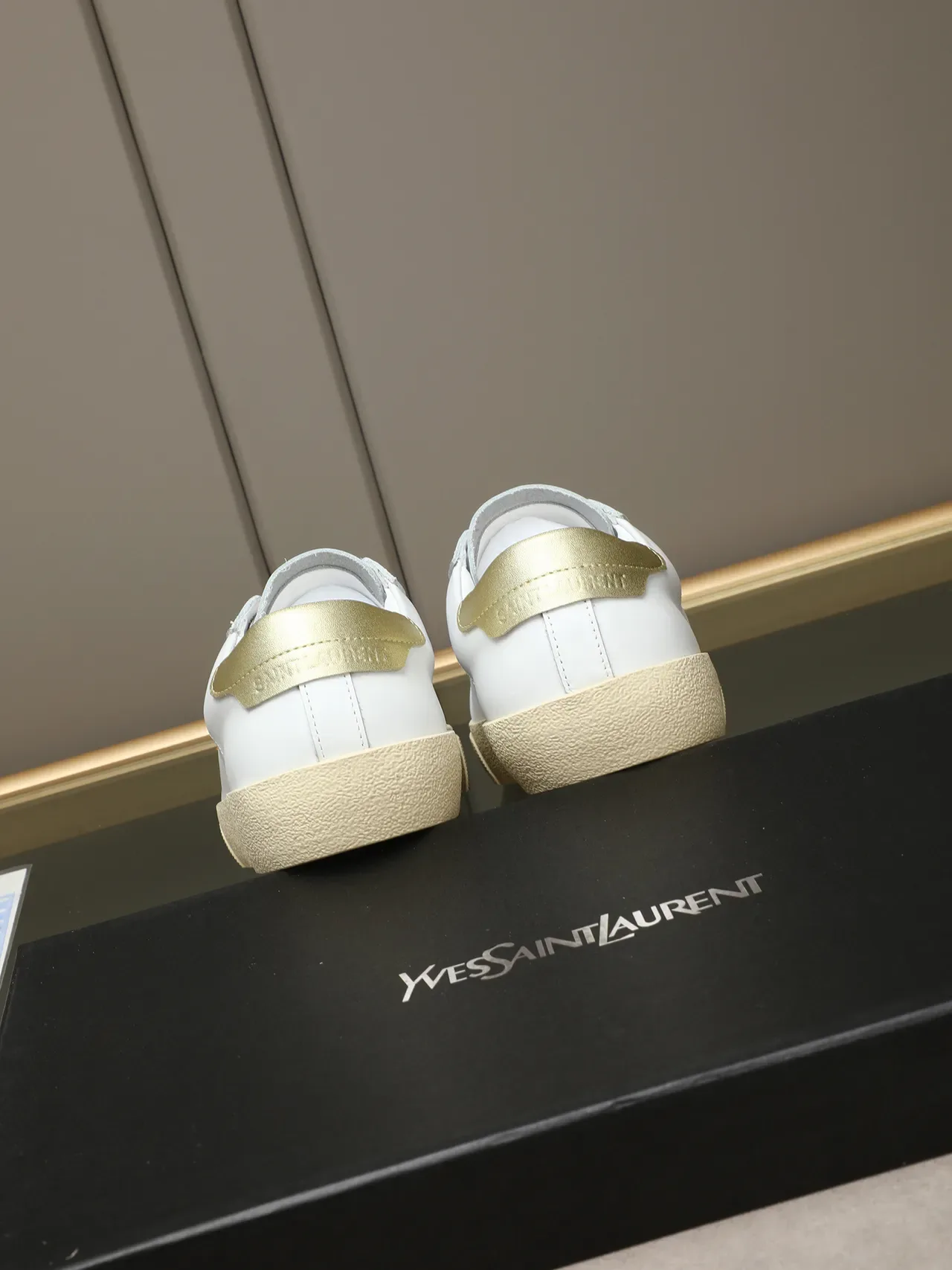 Saint Laurent Or Blanc Cuir Broderie Lifestyle Sneakers 3