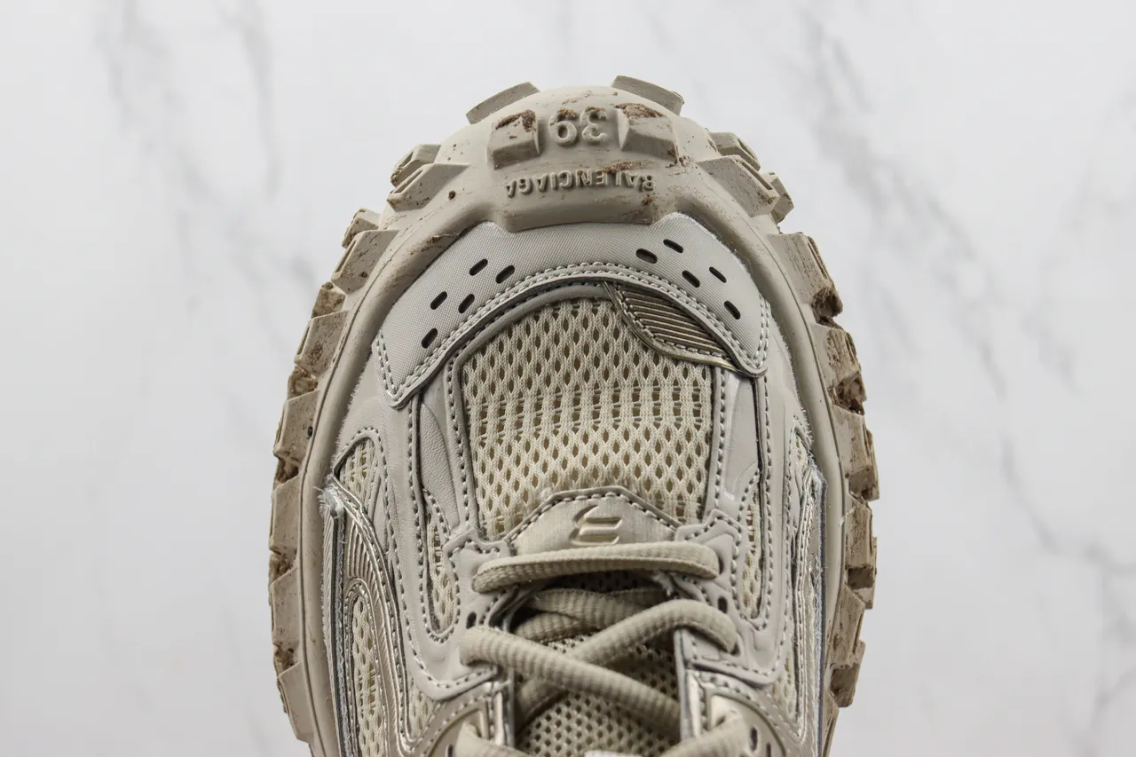 Salomon Beige Gray Chunky Trail Silhouette Mesh And Synthetic Overlay Construction Running Shoes 6