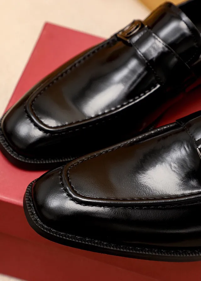 Salvatore Ferragamo Gancini Loafer Black Polished Leather Loafers 5