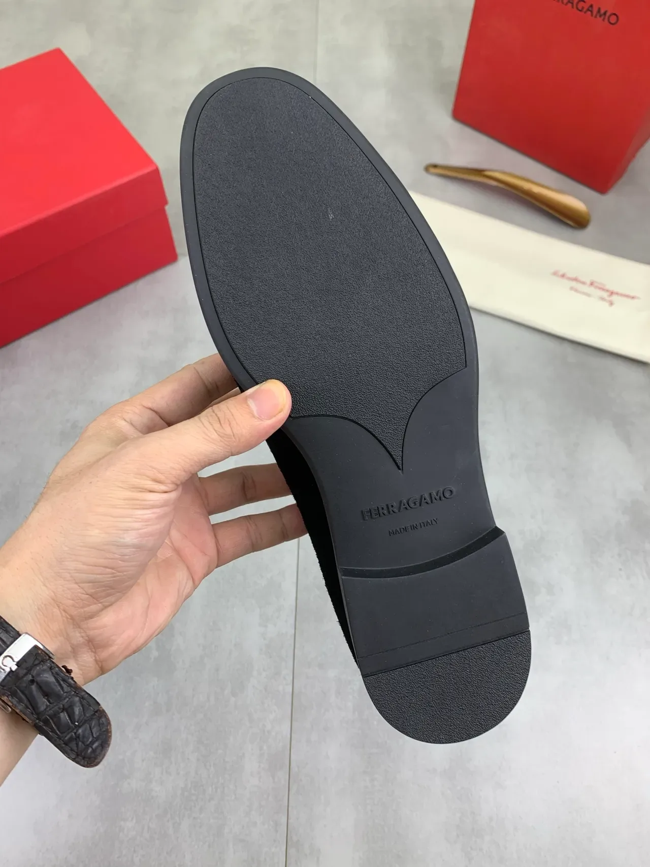Salvatore Ferragamo Gancini Loafer Black Suede Loafers 3