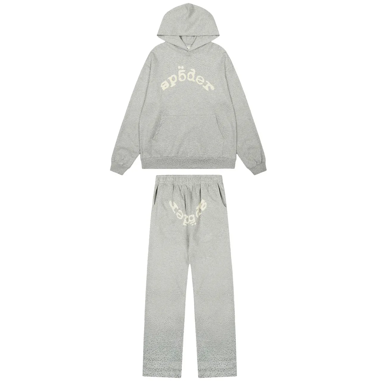 Sp5der Red Perforated Fabric Texture Arched Embroidered Logo Tracksuit 5