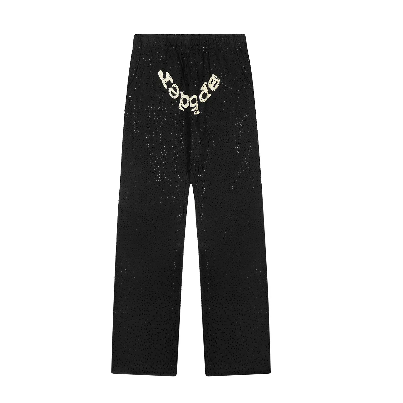 Sp5der Red Perforated Fabric Texture Arched Embroidered Logo Tracksuit 17