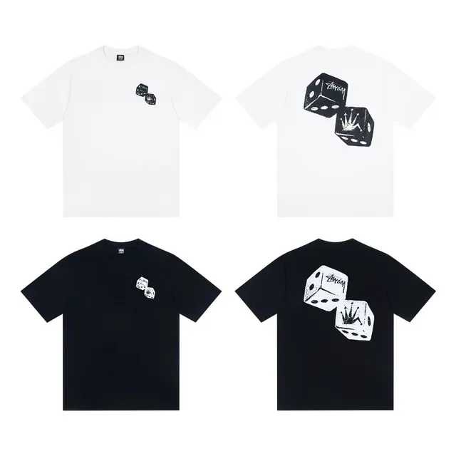 Stussy Dice Graphic White Black Print Motif T-Shirt 2