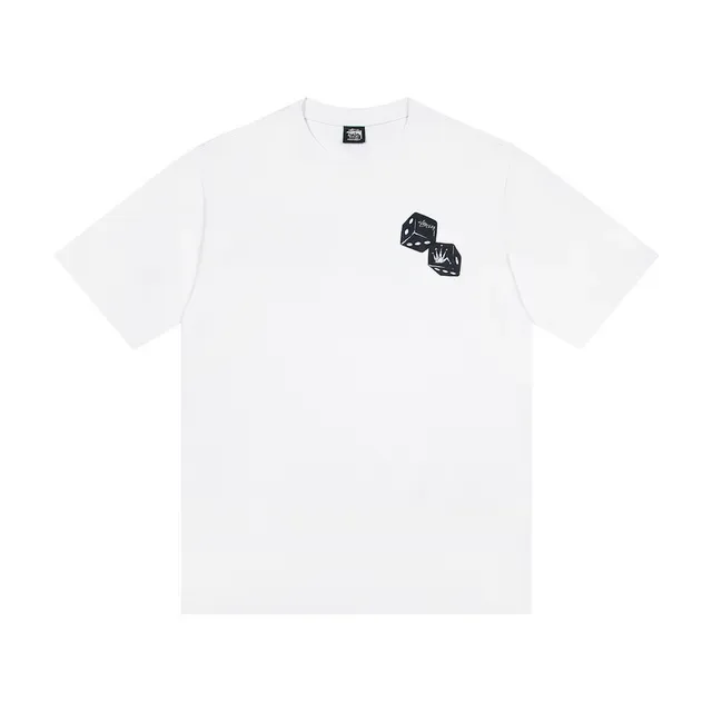 Stussy Dice Graphic White Black Print Motif T-Shirt 4