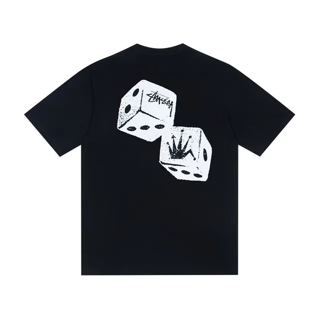 Stussy Dice Graphic White Black Print Motif T-Shirt 5