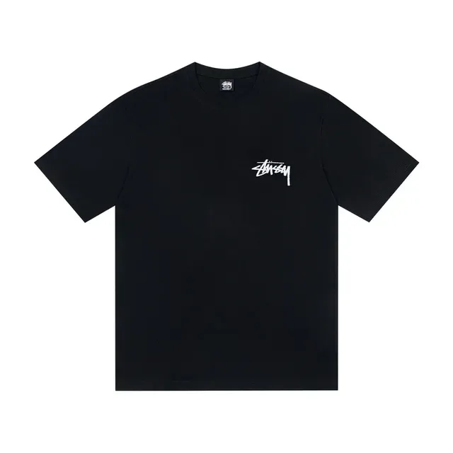 Stussy Stock Logo White and Black Graphic T-Shirt 3