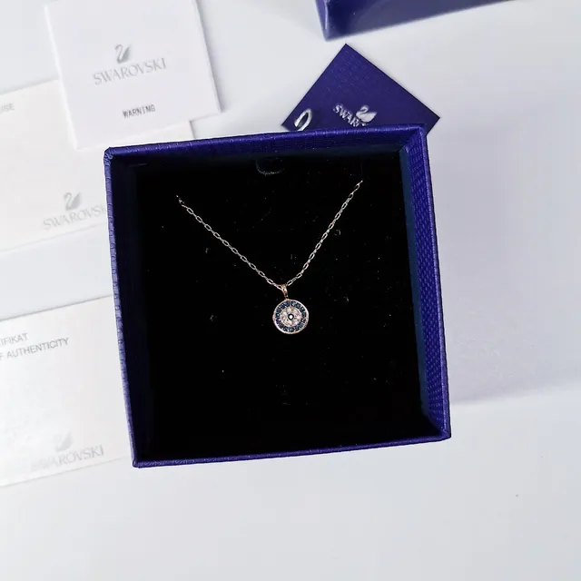 Swarovski Mauvais Œil Cristal Pavé Ton Or Rose Collier 8