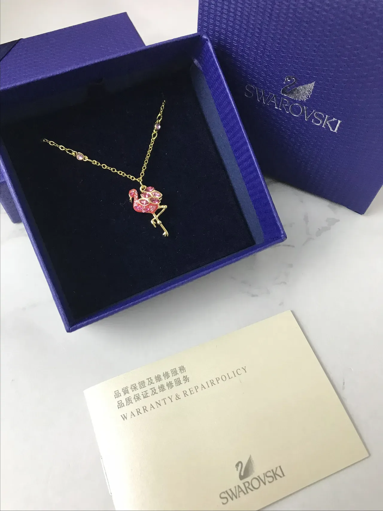 Swarovski Flamingo Enamel and Crystal Pendant Necklace 3