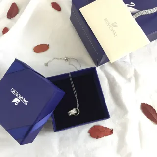 Swarovski Interlocking Triple Ring Crystal Pendant Necklace
