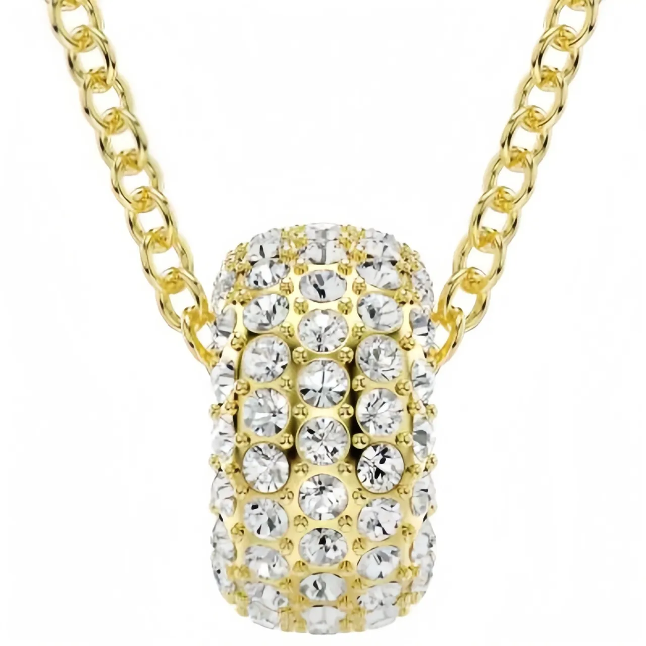 Swarovski Argent Transparents Coupe Coussin Pierre Centrale Halo Pavé Collier 5