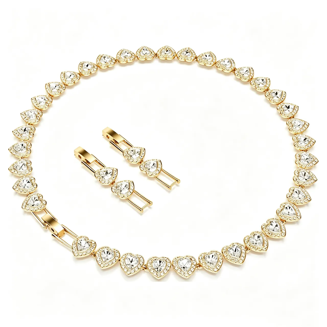 Swarovski Argent Transparents Coupe Coussin Pierre Centrale Halo Pavé Collier 11