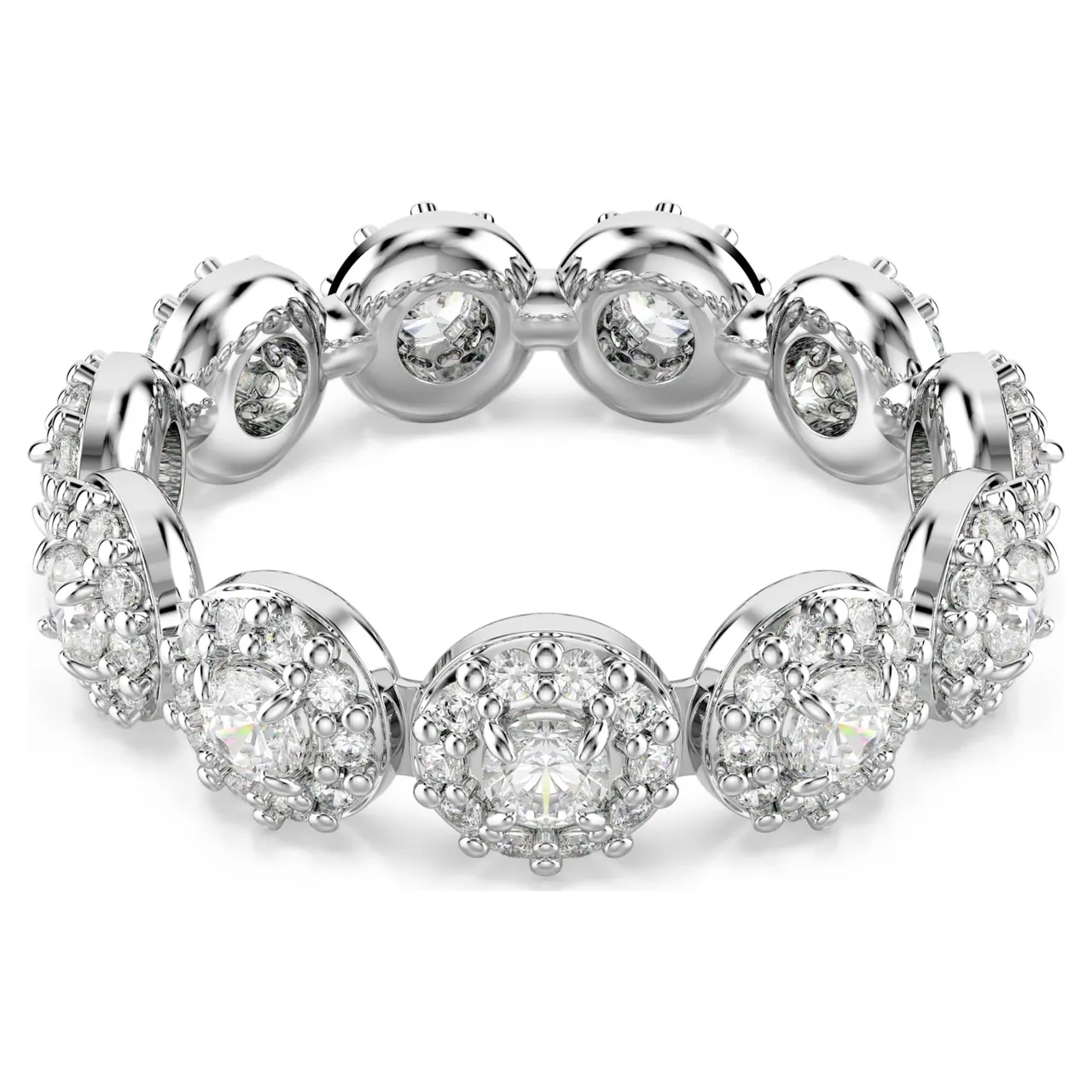 Swarovski Argent Transparents Coupe Coussin Pierre Centrale Halo Pavé Collier 15