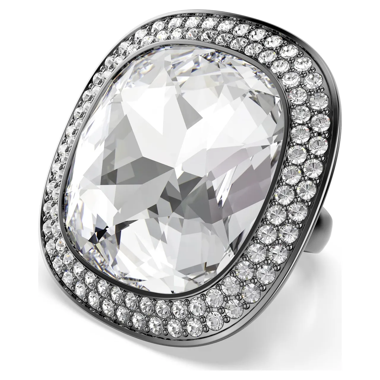 Swarovski Argent Transparents Coupe Coussin Pierre Centrale Halo Pavé Collier 17
