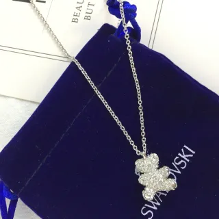 Swarovski Teddy Bear Crystal Pendant Necklace