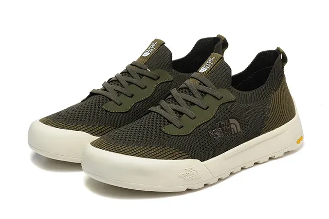 The North Face Army Green White Knit Upper Low-Top Silhouette Lifestyle Sneakers 22