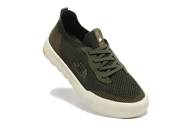 The North Face Army Green White Knit Upper Low-Top Silhouette Lifestyle Sneakers 23