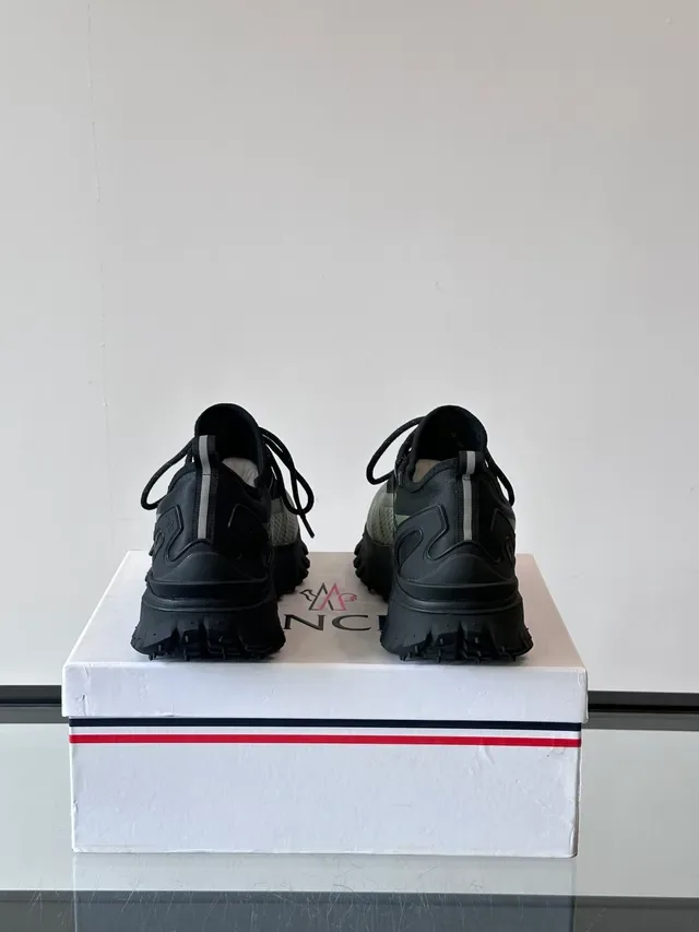 Thom Browne Black Army Green Rugged Lug Sole Mesh And Synthetic Overlay Lifestyle Sneakers 3