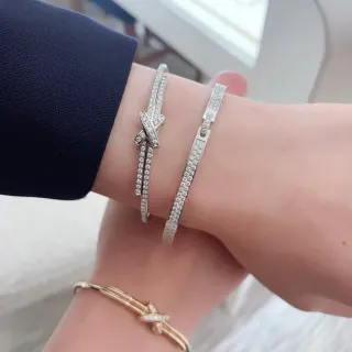 Tiffany & Co. Return to Tiffany X Knot and Tiffany T Pavé Diamond Bracelets