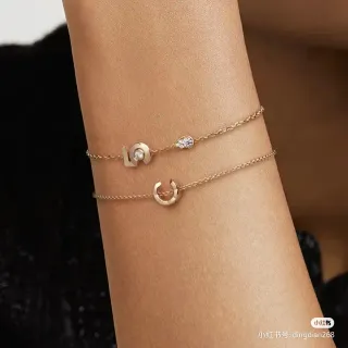 Tiffany & Co. T Collection Diamond Geometric Charms Rose Gold Bracelets