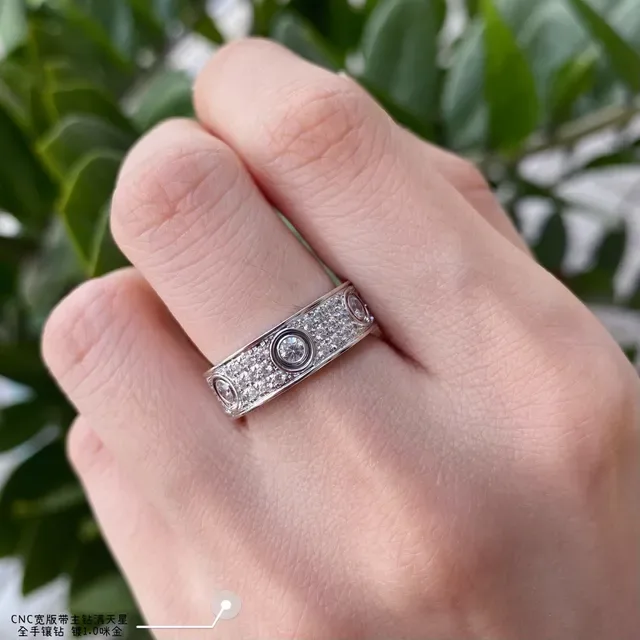 Tiffany & Co. Juste un Clou Silver Wide Band Pavé-Set Ring 9