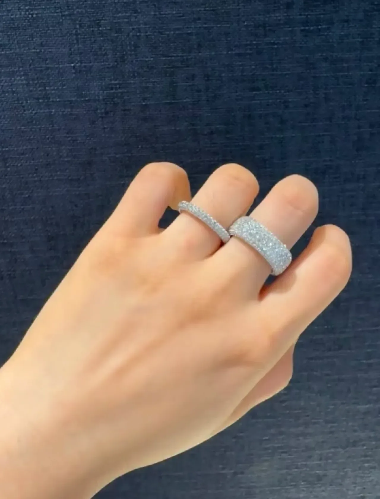 Tiffany & Co. Bague Ovale Pavé-Set Argent Bleu Marine 4