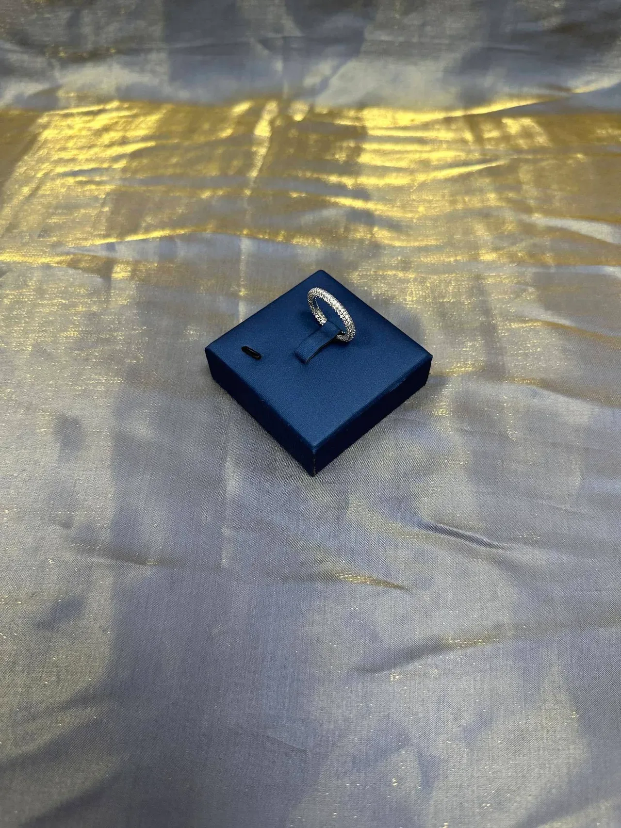Tiffany & Co. Bague Ovale Pavé-Set Argent Bleu Marine 9
