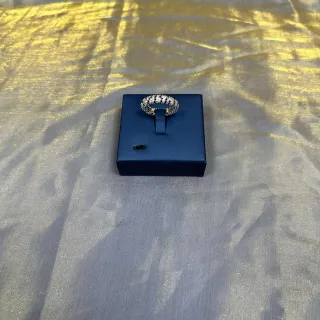 Tiffany & Co. Bague en argent de bande large Pavé-Set blanc
