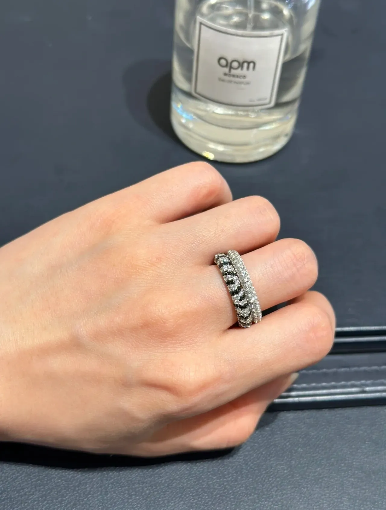 Tiffany & Co. Silver White Pavé-Set Wide Band Ring 3