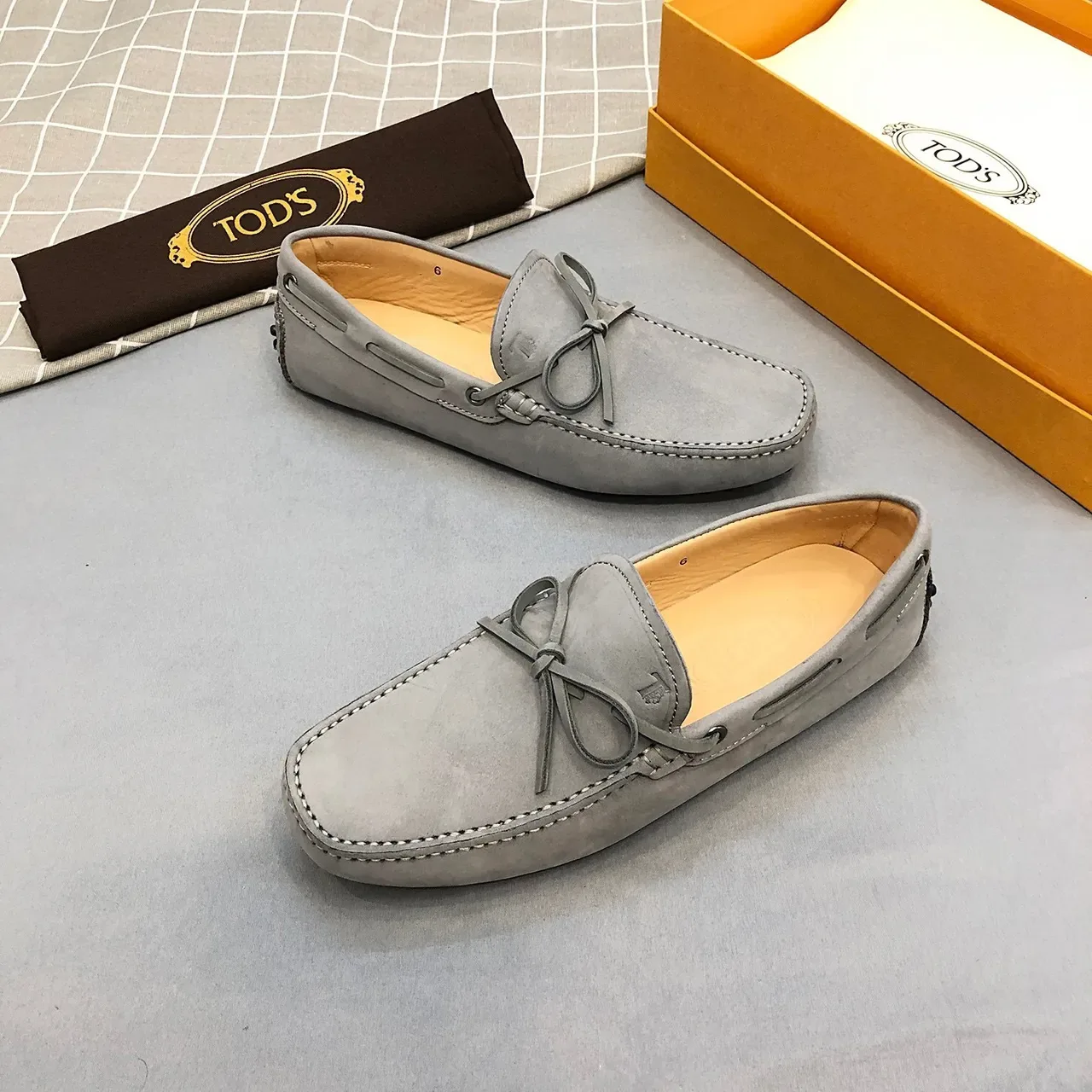 Tod's Bow Loafer Gray Suede Loafers 3
