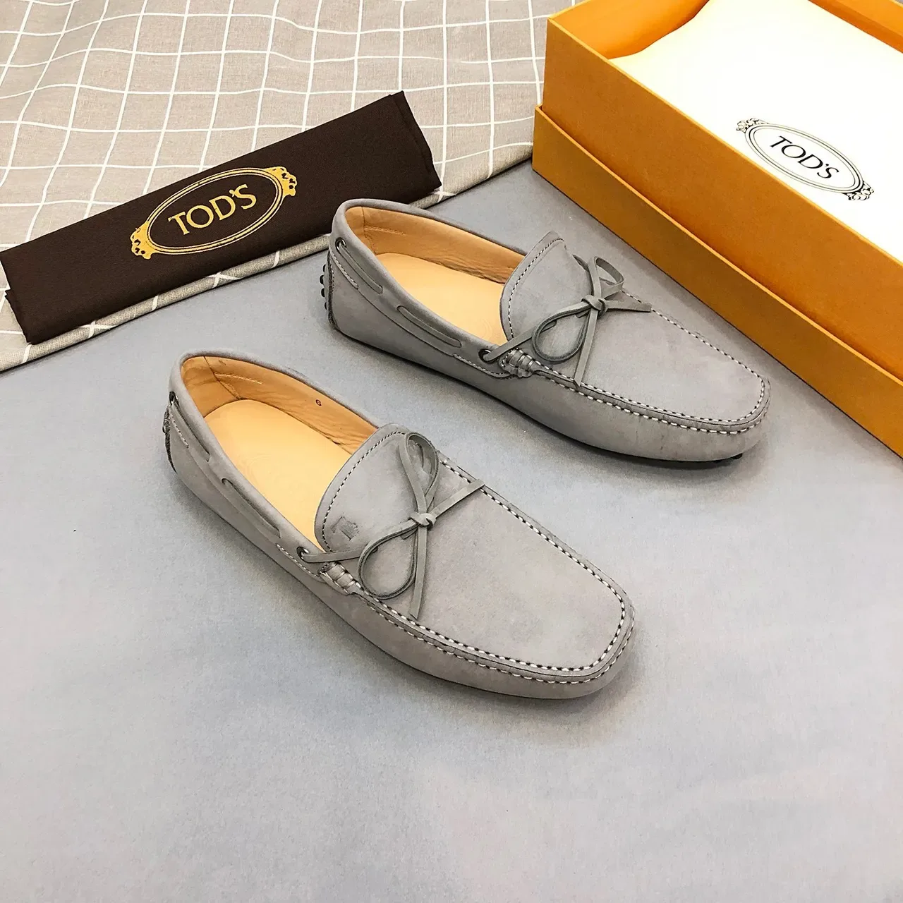 Tod's Bow Loafer Gray Suede Loafers 4