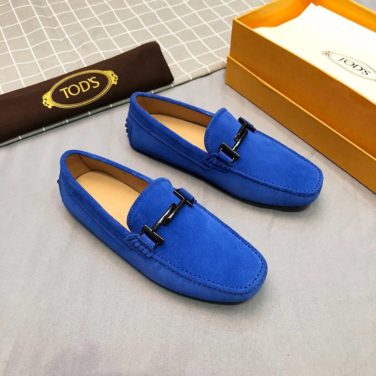 Tod's Double T Loafers daim bleu royal 4