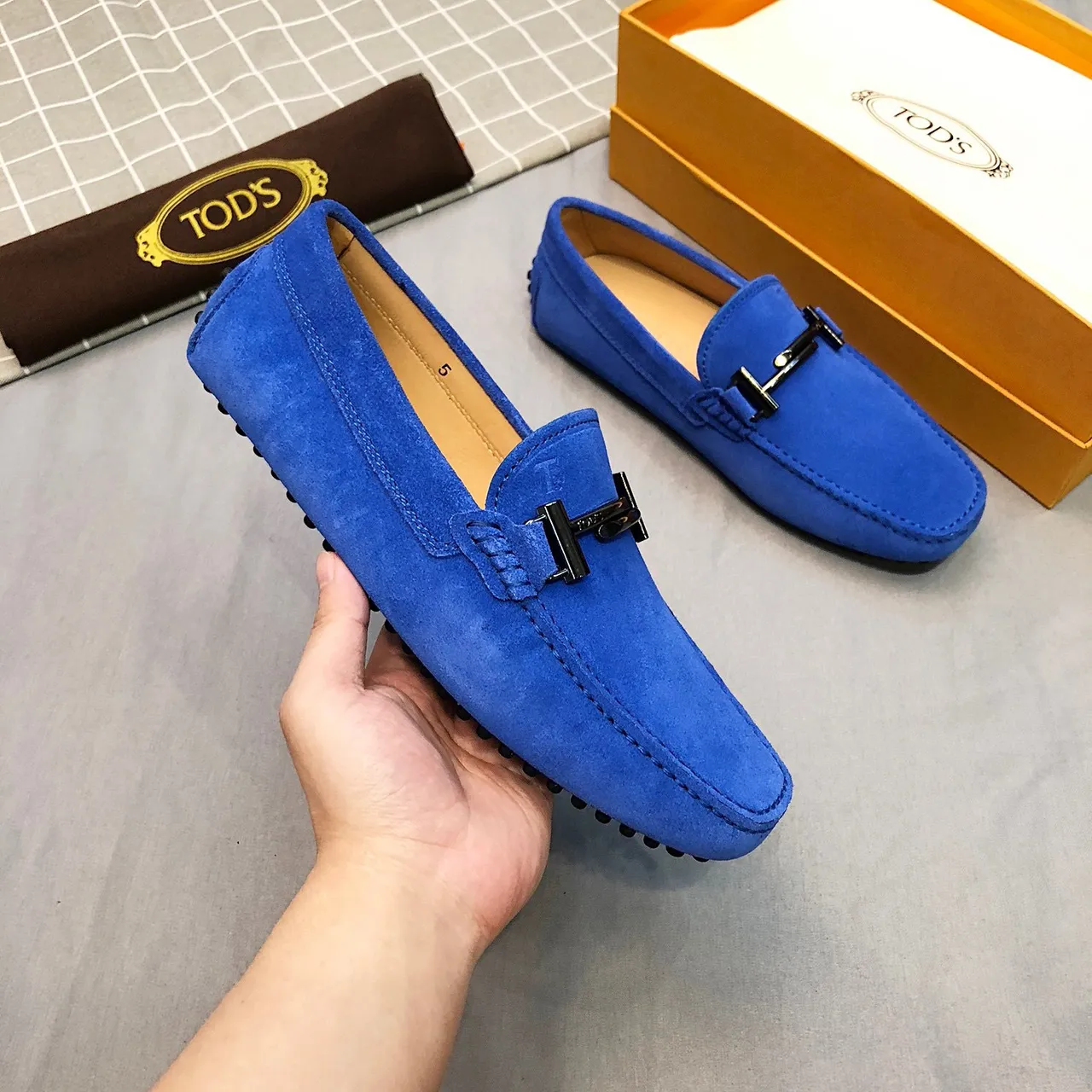 Tod's Double T Loafers daim bleu royal 7