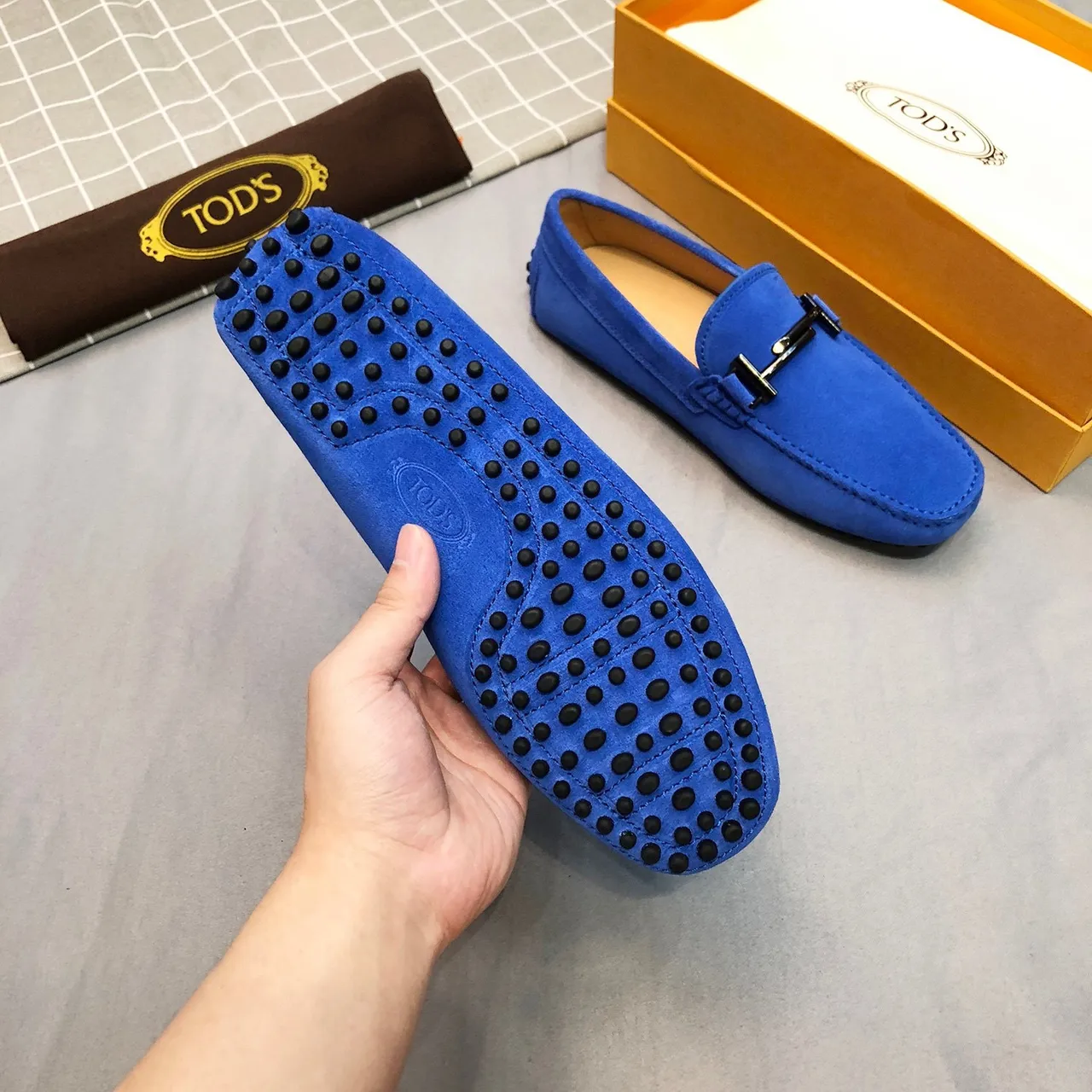 Tod's Double T Loafers daim bleu royal 9