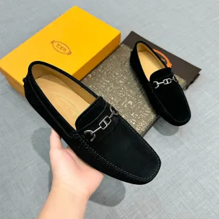 Tod's Horsebit Loafer Black Suede Loafers