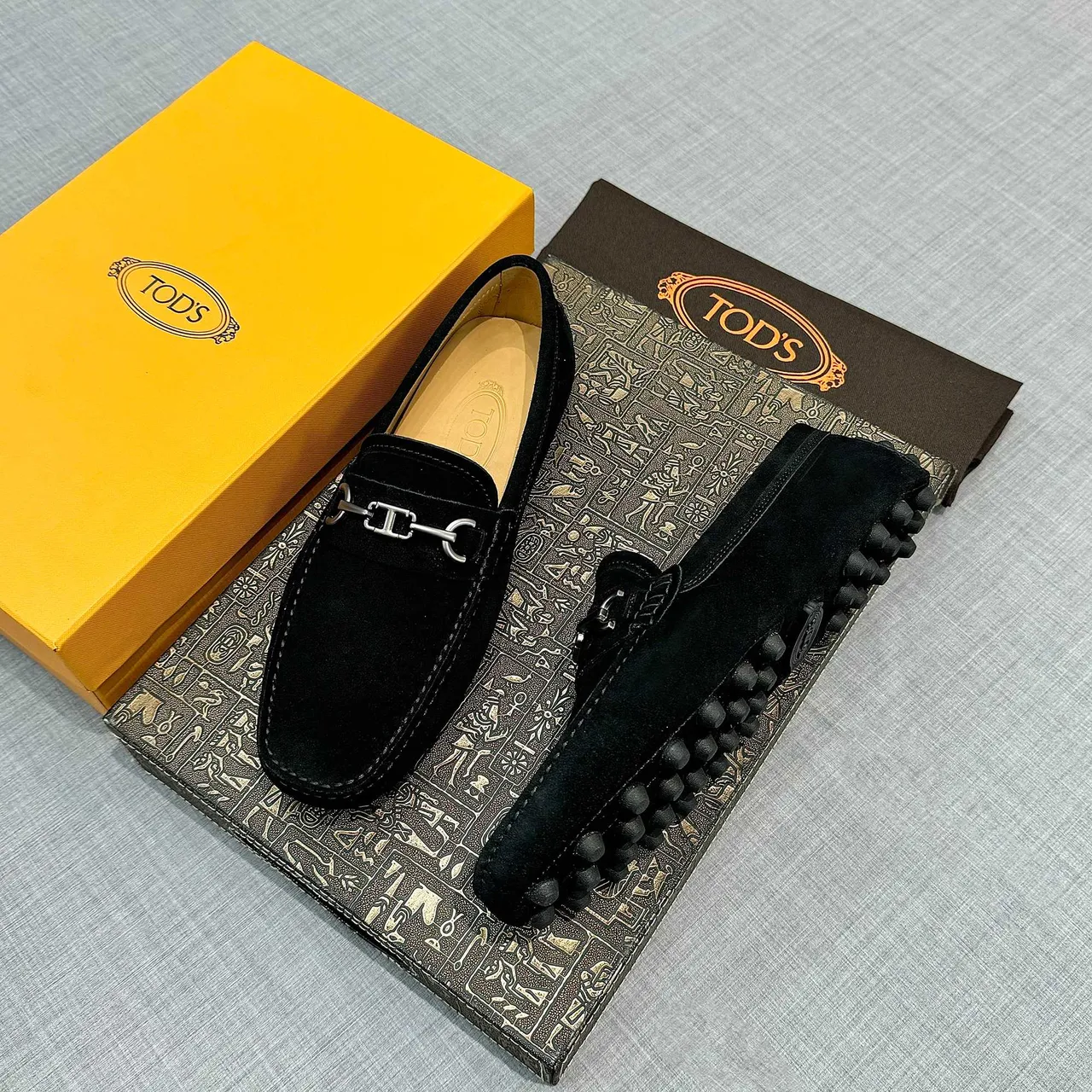 Tod's Horsebit Loafer Velours Noir 2