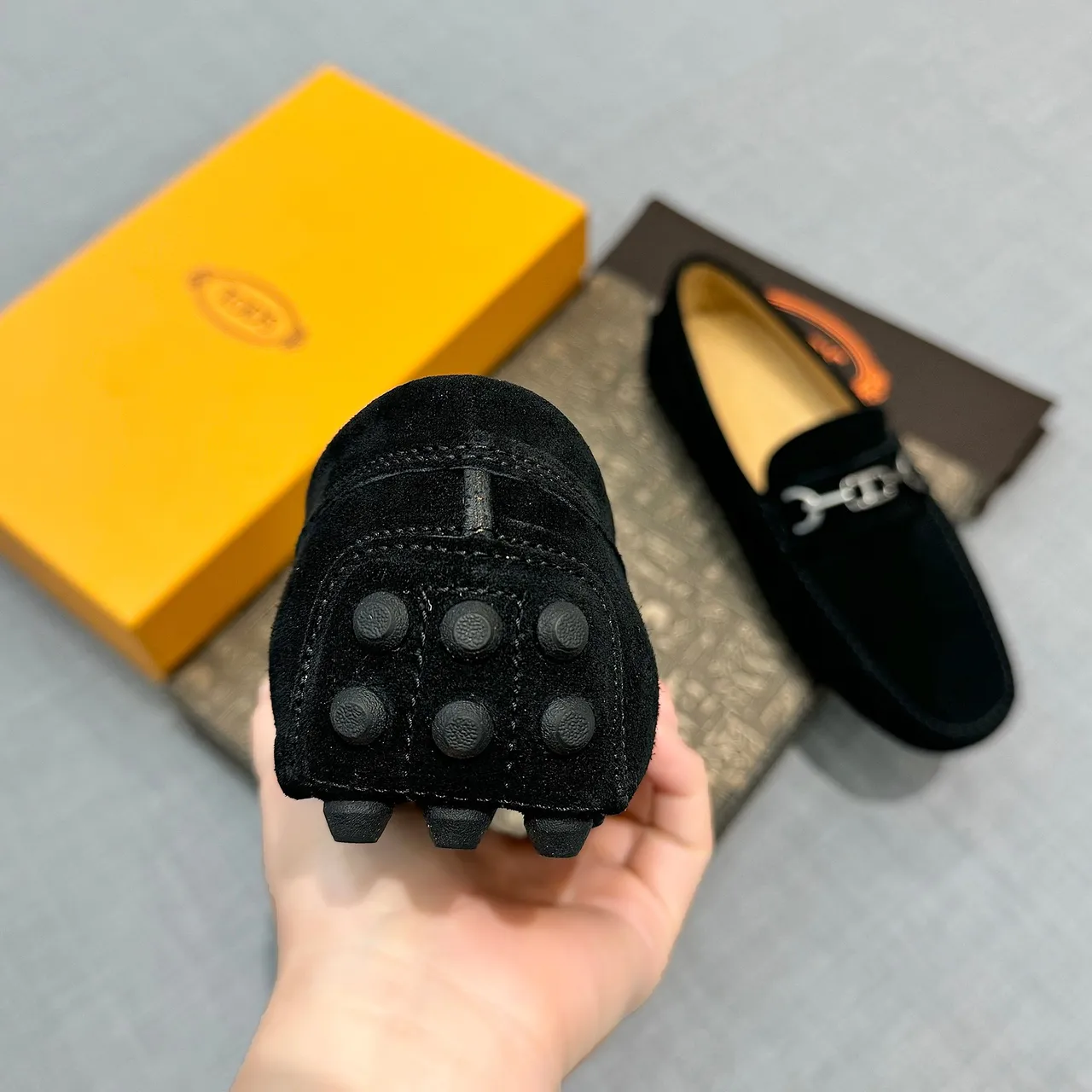 Tod's Horsebit Loafer Velours Noir 3