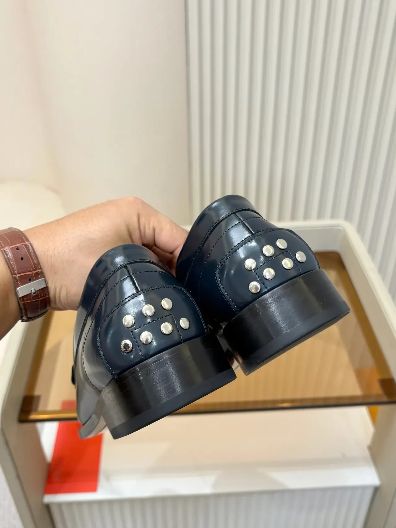 Tod's Penny Loafer Navy Couro Patent Mocasins 3