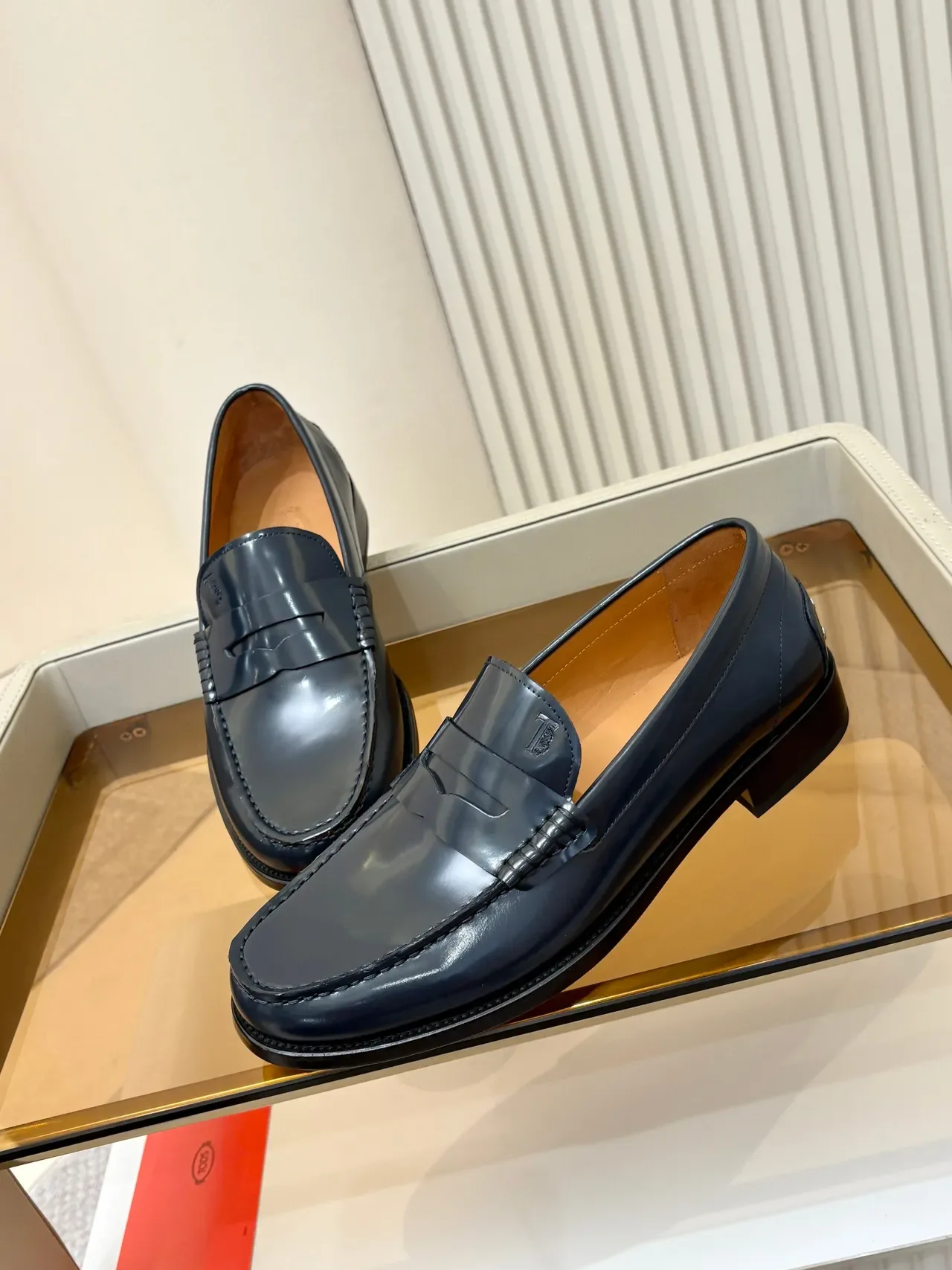 Tod's Penny Loafer Navy Couro Patent Mocasins 4