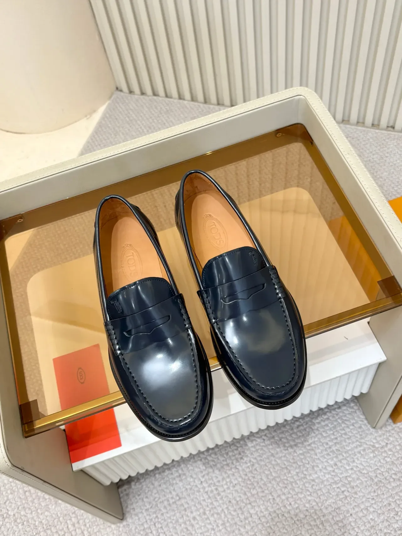 Tod's Penny Loafer Navy Couro Patent Mocasins 5