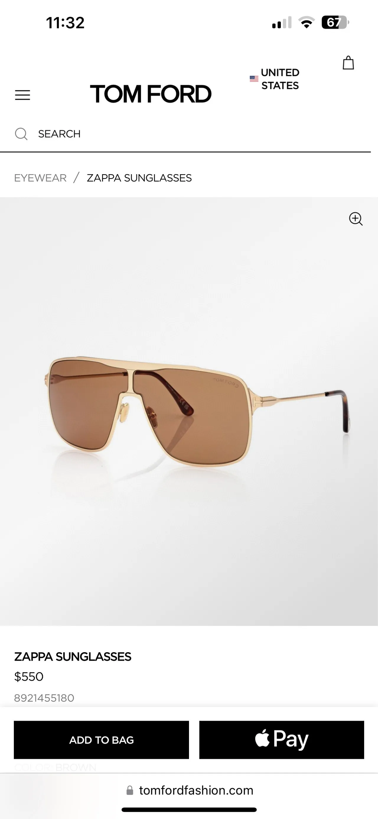 Tom Ford Zappa Lunettes de soleil noires violettes style bouclier inspirées d'aviateur 3