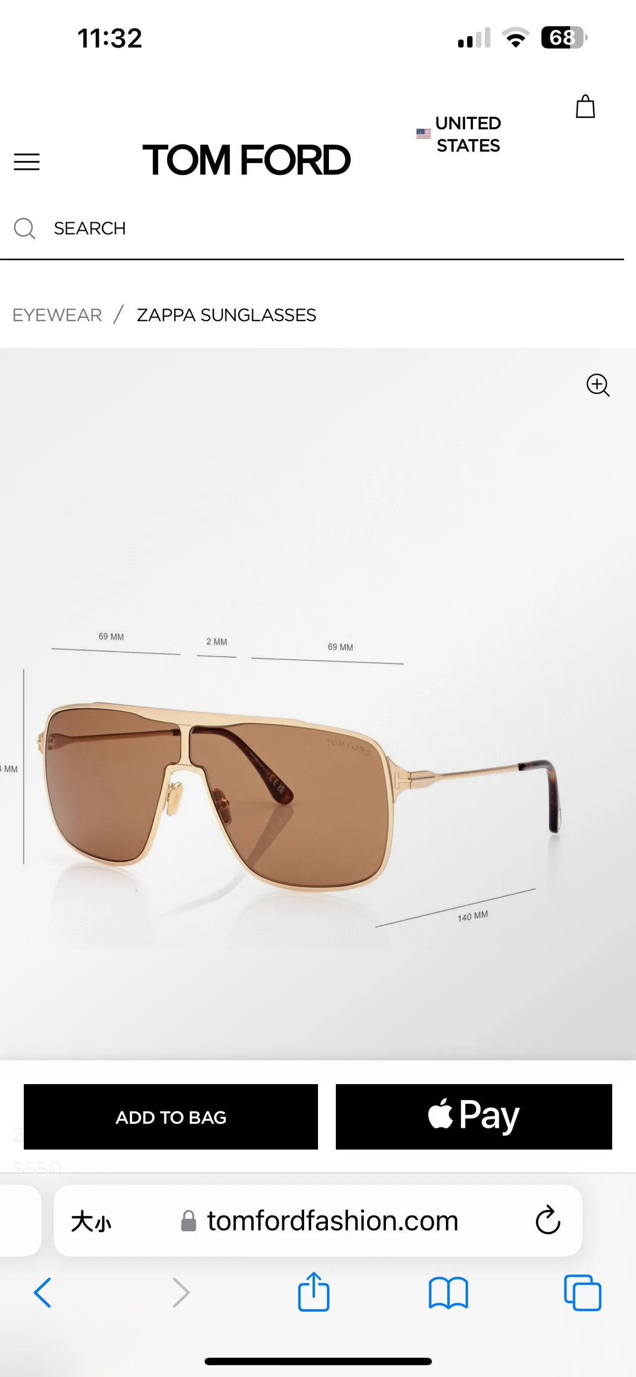 Tom Ford Zappa Lunettes de soleil noires violettes style bouclier inspirées d'aviateur 4