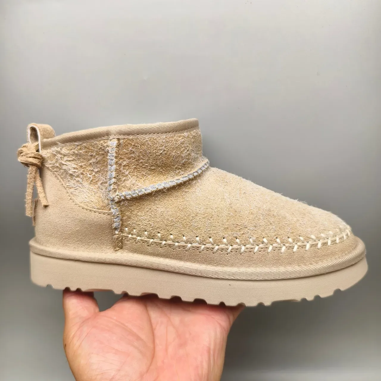 UGG Beige White Shearling-Lined Suede Upper Snow Boots 2