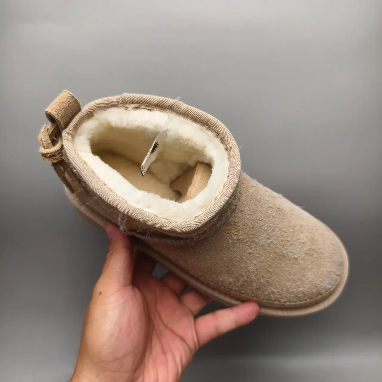 UGG Beige White Shearling-Lined Suede Upper Snow Boots 3