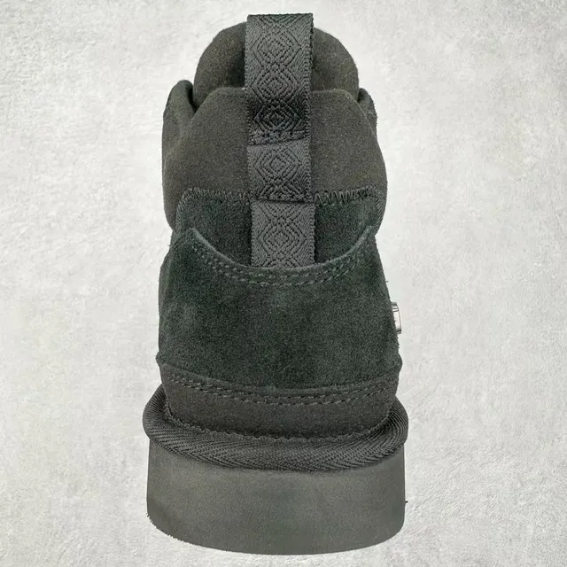 UGG Black High-Top Suede-and-Mesh Upper Snow Boots 8