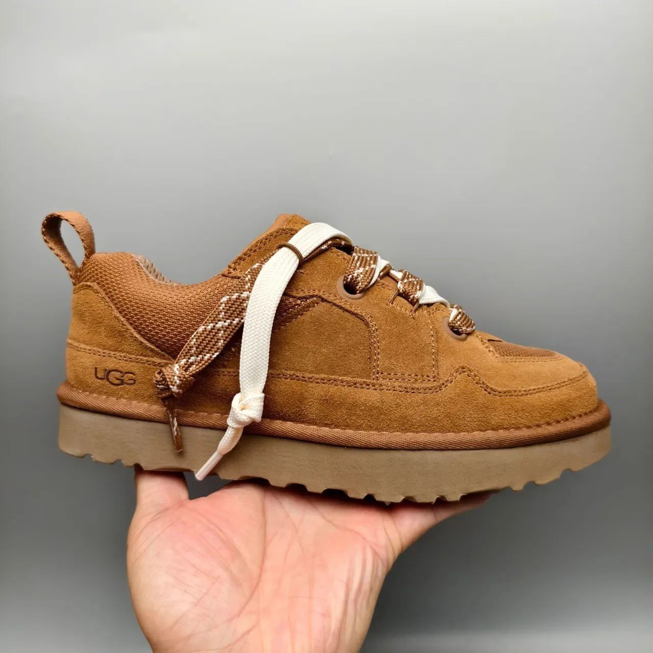 UGG Brown Beige Suede Upper Dual-Lace System Lifestyle Sneakers 2