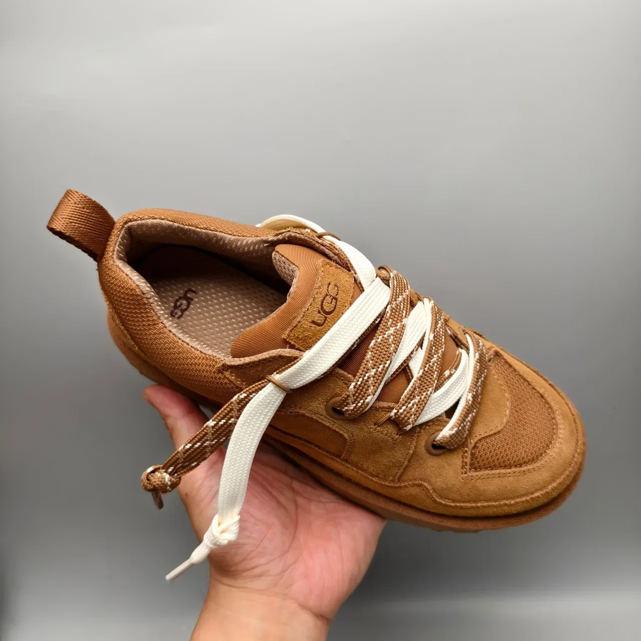 UGG Brown Beige Suede Upper Dual-Lace System Lifestyle Sneakers 3