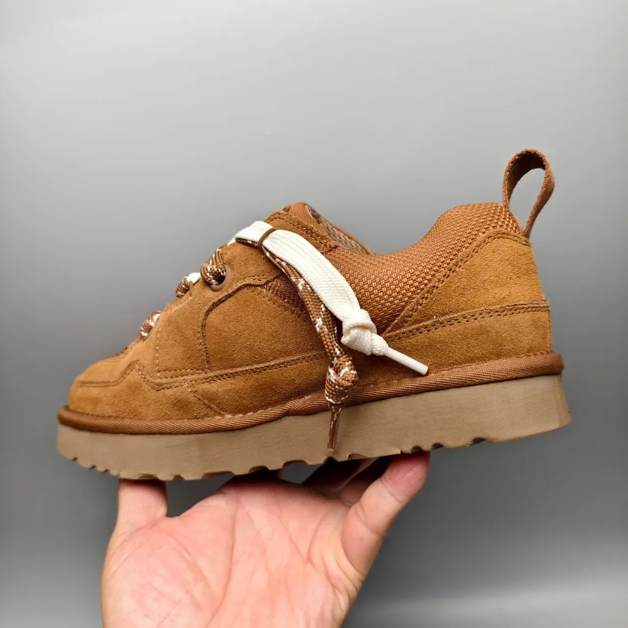 UGG Brown Beige Suede Upper Dual-Lace System Lifestyle Sneakers 4